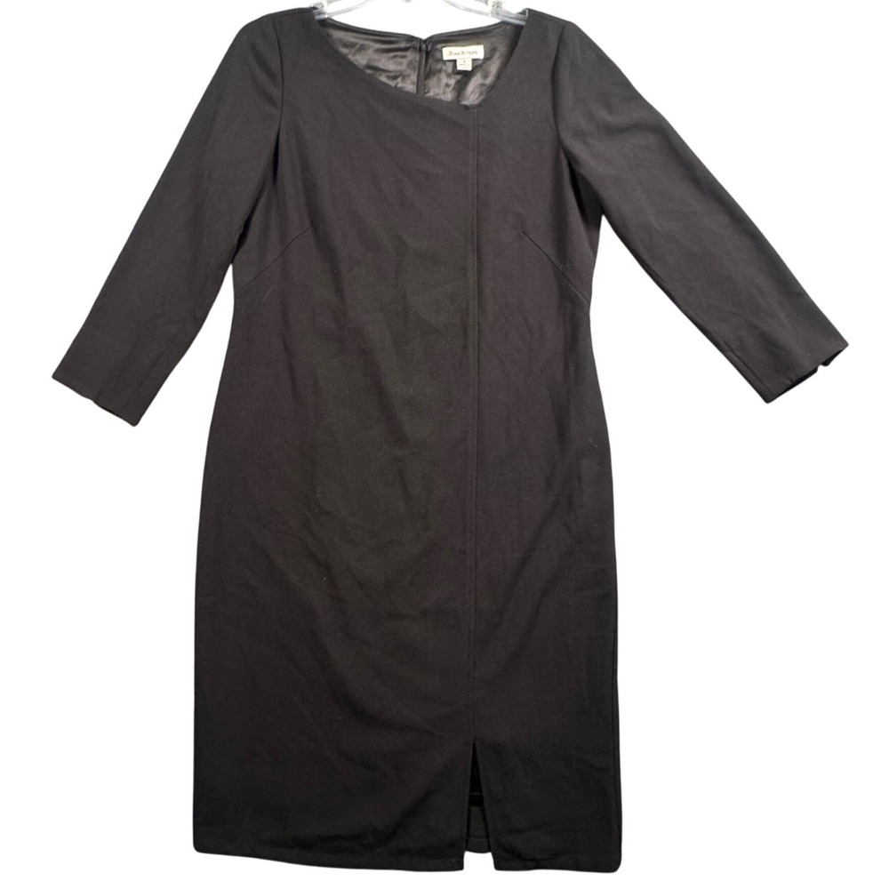 Joan Rivers Black Sheath Dress S Asymmetrical‎ Neck Quiet Luxury Minimalist